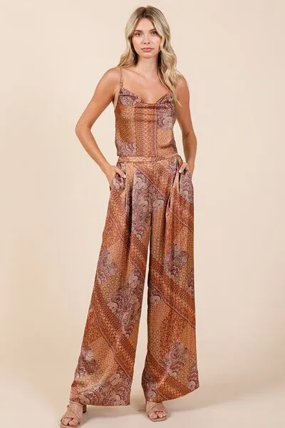 Mittoshop Paisley Patchwork Print Satin Wide Leg Pants sold by Charming Charlie product image thumbnail 4