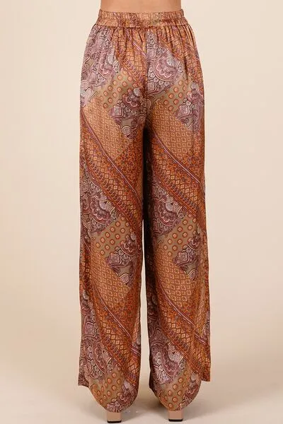 Mittoshop Paisley Patchwork Print Satin Wide Leg Pants sold by Charming Charlie product image thumbnail 3
