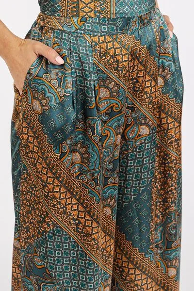Mittoshop Paisley Patchwork Print Satin Wide Leg Pants sold by Charming Charlie product image thumbnail 4