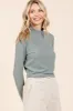 Mittoshop Mock Neck Rib Knit Long Sleeve Crop Top sold by Charming Charlie