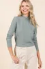 Mittoshop Mock Neck Rib Knit Long Sleeve Crop Top sold by Charming Charlie