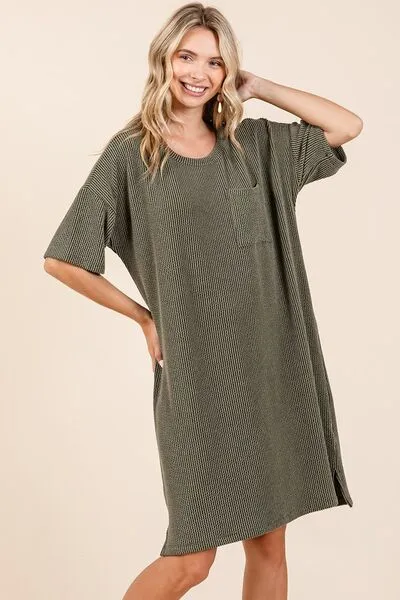 Mittoshop Urban Rib Knit Short Sleeve Tee Dress sold by Charming Charlie