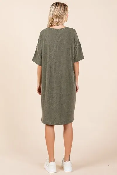 Mittoshop Urban Rib Knit Short Sleeve Tee Dress sold by Charming Charlie product image thumbnail 3