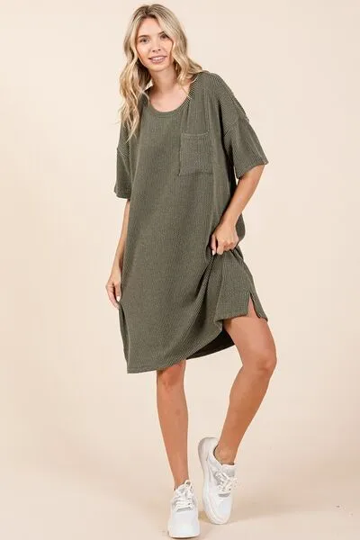 Mittoshop Urban Rib Knit Short Sleeve Tee Dress sold by Charming Charlie product image thumbnail 4