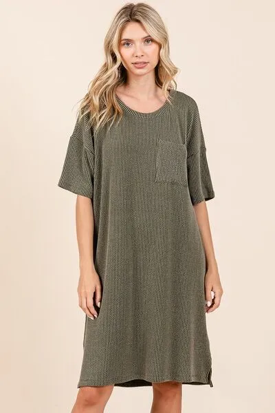 Mittoshop Urban Rib Knit Short Sleeve Tee Dress sold by Charming Charlie product image thumbnail 2
