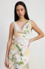 FLORAL MIDI COWL NECK DRESS sold by Charming Charlie