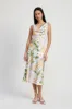 FLORAL MIDI COWL NECK DRESS sold by Charming Charlie