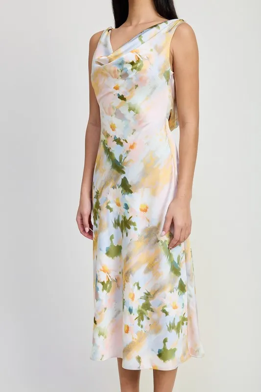 FLORAL MIDI COWL NECK DRESS sold by Charming Charlie product image thumbnail 3