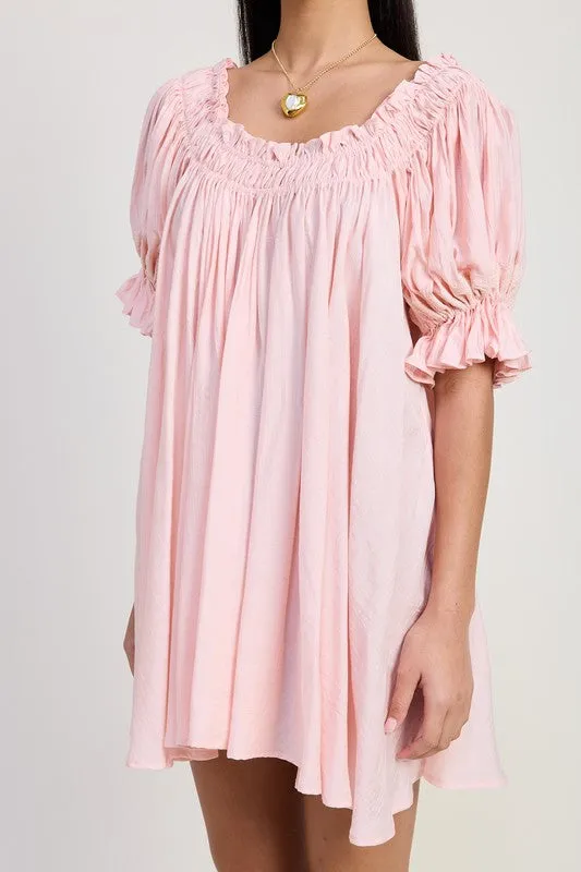 MINI EMBROIDERY SHORT PUFF SLEEVE DRESS sold by Charming Charlie product image thumbnail 4