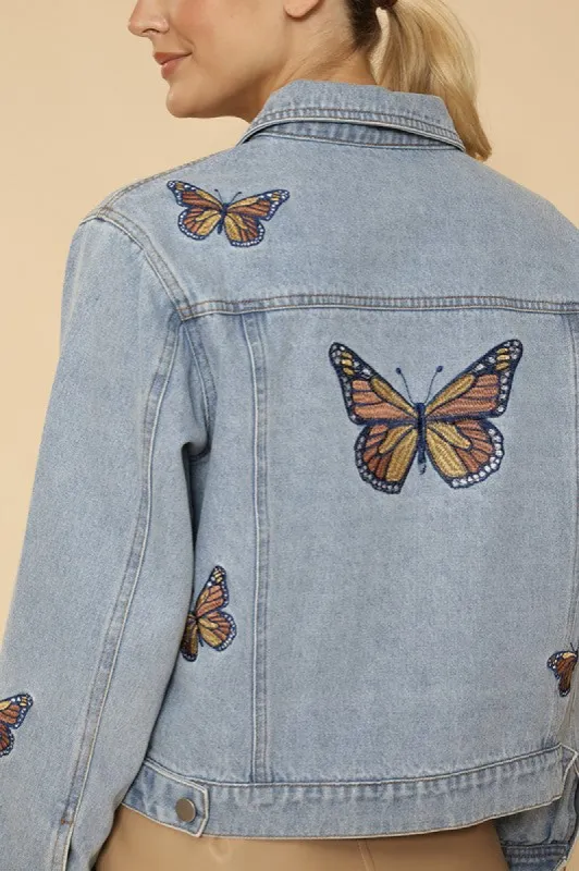 Monarch denim jacket sold by Charming Charlie