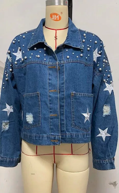 Star denim jacket sold by Charming Charlie product image thumbnail 5