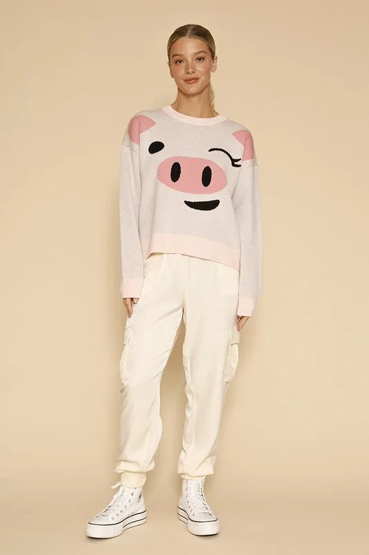 Pig face knit sweater sold by Charming Charlie product image thumbnail 3