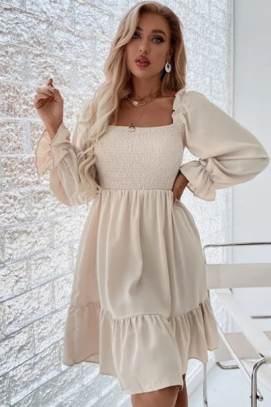 Smocked ruffle dress sold by Charming Charlie