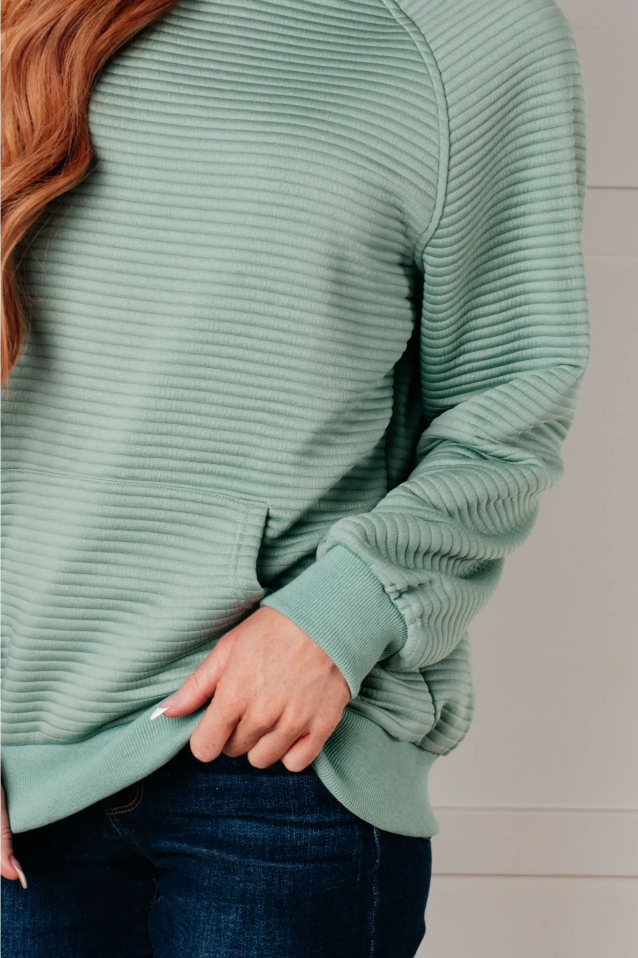 Crosswalk Textured Hoodie in Green sold by Charming Charlie product image thumbnail 3