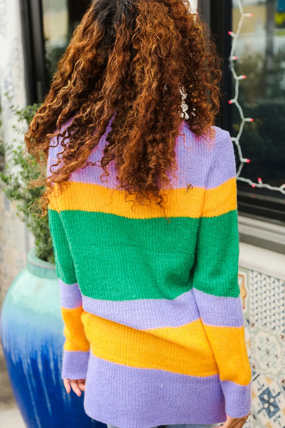 Love Found Mardi Gras Mohair Stripe Rib Knit Tunic Sweater sold by Charming Charlie product image thumbnail 3