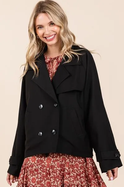 Mittoshop Double Breasted Long Sleeve Trench Coat Jacket sold by Charming Charlie product image thumbnail 5