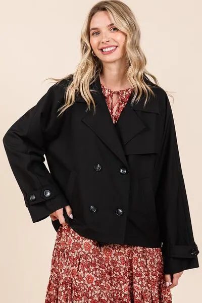 Mittoshop Double Breasted Long Sleeve Trench Coat Jacket sold by Charming Charlie