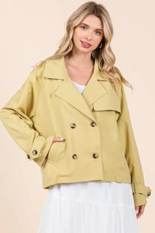Mittoshop Double Breasted Long Sleeve Trench Coat Jacket sold by Charming Charlie