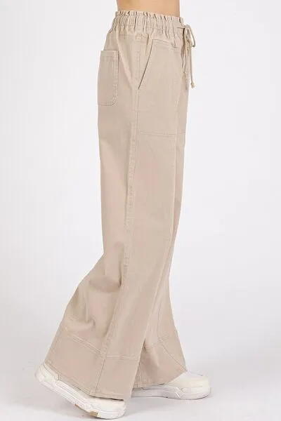 Mittoshop Mineral Wash Elastic Wide Leg Pants sold by Charming Charlie product image thumbnail 2