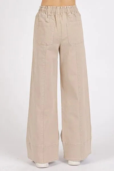 Mittoshop Mineral Wash Elastic Wide Leg Pants sold by Charming Charlie product image thumbnail 3