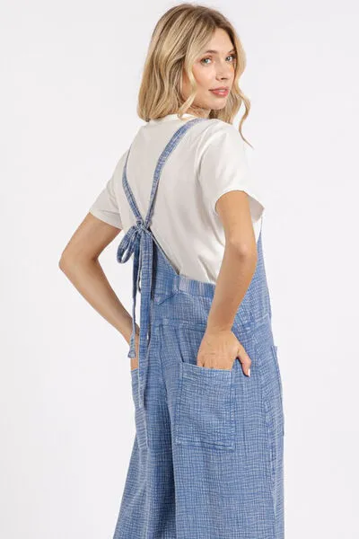 Mittoshop Textured Wide Leg Overalls sold by Charming Charlie product image thumbnail 4