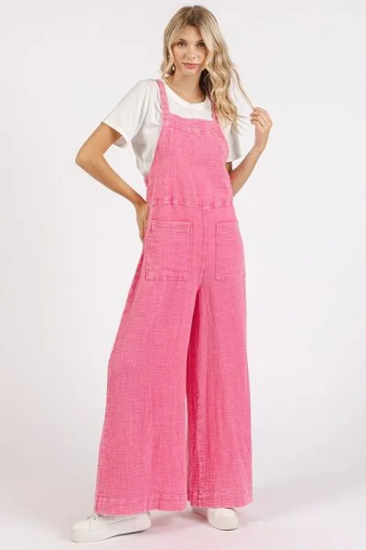 Mittoshop Textured Wide Leg Overalls sold by Charming Charlie