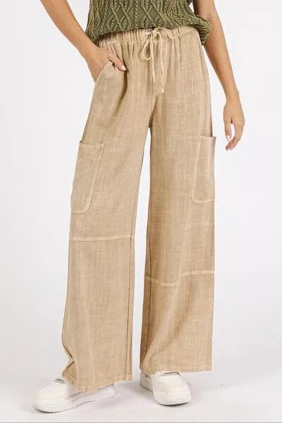 Mittoshop Mineral Wash Drawstring Elastic Waist Pants sold by Charming Charlie
