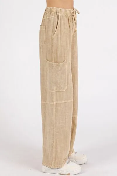 Mittoshop Mineral Wash Drawstring Elastic Waist Pants sold by Charming Charlie product image thumbnail 3