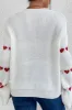 Heart Round Neck Long Sleeve Sweater sold by Charming Charlie