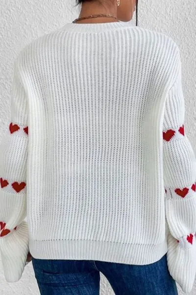 Heart Round Neck Long Sleeve Sweater sold by Charming Charlie product image thumbnail 2