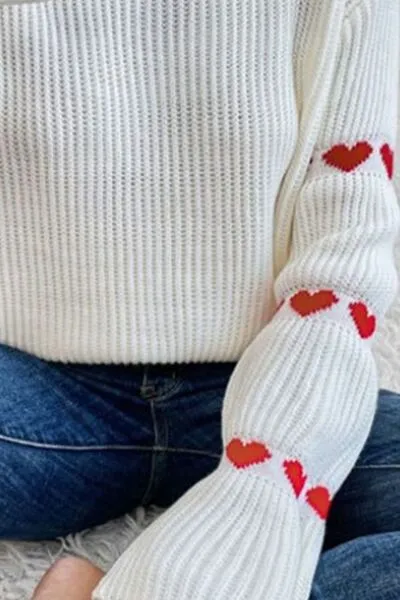 Heart Round Neck Long Sleeve Sweater sold by Charming Charlie product image thumbnail 3