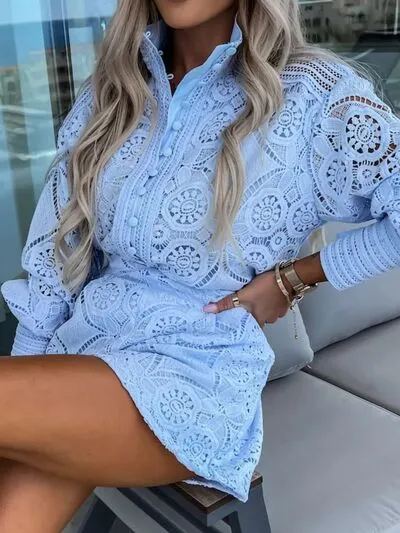 Button Detail Lace Lantern Sleeve Top and Shorts Set sold by Charming Charlie
