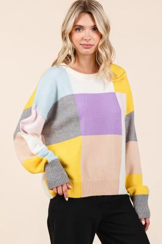Mittoshop Color Block Round Neck Sweater sold by Charming Charlie