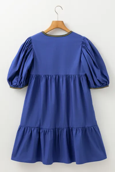 Notched Puff Sleeve Mini Dress sold by Charming Charlie product image thumbnail 5