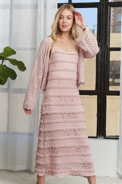 ADORA Lace Scoop Neck Midi Cami Dress sold by Charming Charlie product image thumbnail 3