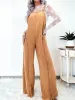 Square Neck Wide Leg Denim Overalls sold by Charming Charlie