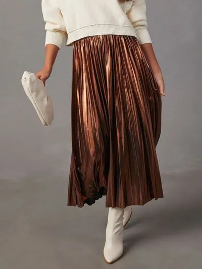 Pleated Midi Skirt sold by Charming Charlie product image thumbnail 3