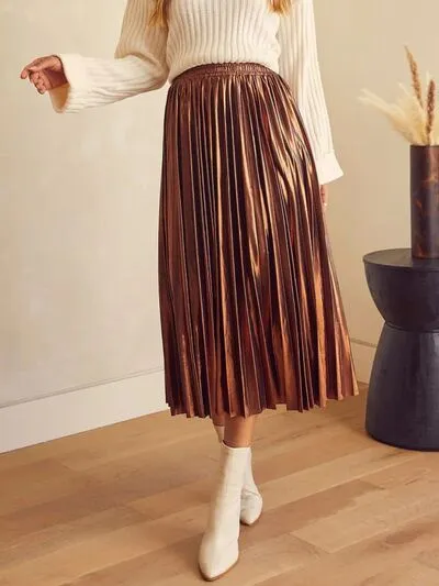 Pleated Midi Skirt sold by Charming Charlie
