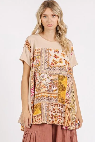 Mittoshop Printed Round Neck Short Sleeve T-Shirt sold by Charming Charlie product image thumbnail 4