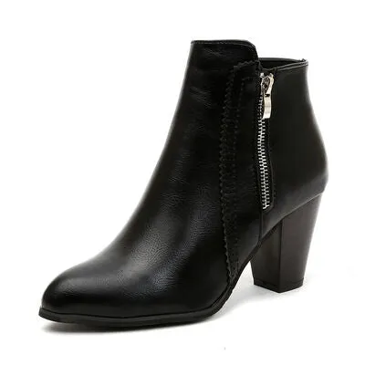 PU Leather Block Heel Boots sold by Charming Charlie product image thumbnail 5