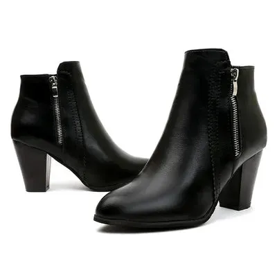 PU Leather Block Heel Boots sold by Charming Charlie product image thumbnail 3