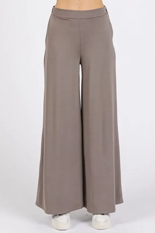 Mittoshop Yoga Air Stretch Elastic Waist Wide Leg Pants sold by Charming Charlie