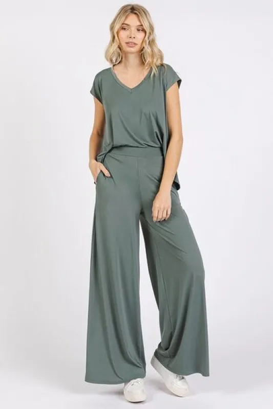 Mittoshop Yoga Air Stretch Elastic Waist Wide Leg Pants sold by Charming Charlie