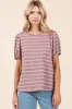 Mittoshop Contrast Striped Short Puff Sleeve Knit Top sold by Charming Charlie