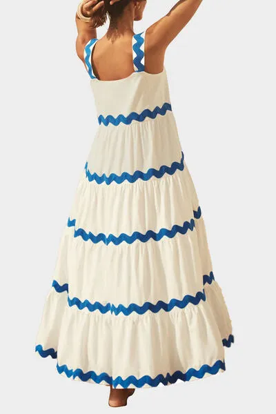 Contrast Trim Square Neck Wide Strap Maxi Dress sold by Charming Charlie product image thumbnail 2