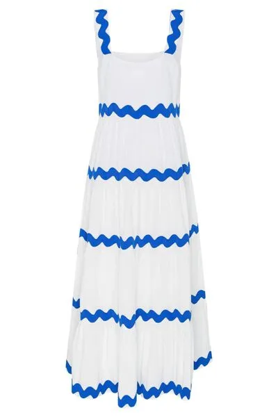 Contrast Trim Square Neck Wide Strap Maxi Dress sold by Charming Charlie product image thumbnail 3
