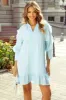 Ruffled Striped Notched Mini Dress sold by Charming Charlie