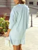 Ruffled Striped Notched Mini Dress sold by Charming Charlie