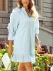 Ruffled Striped Notched Mini Dress sold by Charming Charlie