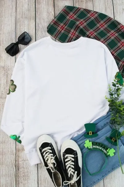 Lucky Clover Round Neck Long Sleeve Sweatshirt sold by Charming Charlie product image thumbnail 5